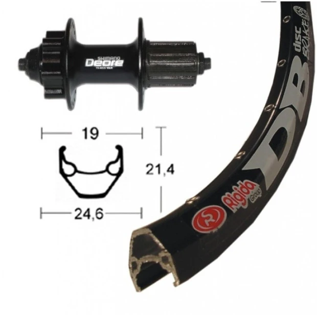 Roue Arrière Shimano Deore / Ryde 28' - 622/19 Disque 1 Roue Arrière Shimano Deore / Ryde 28' - 622/19 Disque